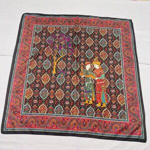 Vintage Cinzia Fiori Tie Rack Scarf Artsy Inspired Art to Wear 30 x 30 Square